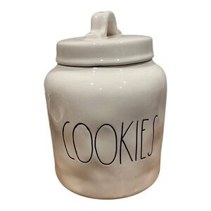 Rae Dunn large White Ceramic Cookie Jar dimpled texture